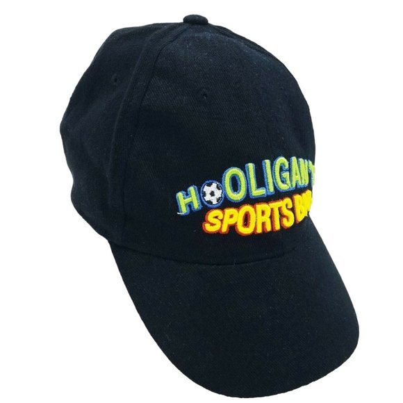 Hooligans Sports Bar Adjustable Tuck Strap Baseball Cap Black Cloverleaf Golf - Picture 2 of 8